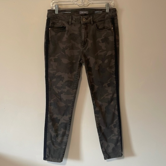 DL1961 Florence Ankle Skinny Jeans Mid Rise Instasculpt Camo Fort Green Size 29 - Picture 1 of 15